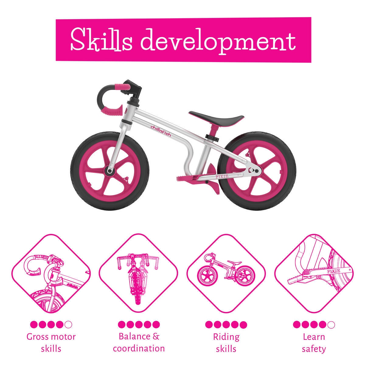 Vélo Draisienne Guidon courbé et frein à pied intégré