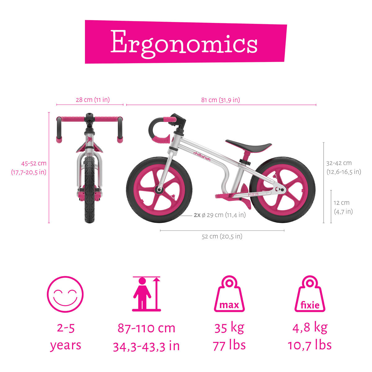 Vélo Draisienne Guidon courbé et frein à pied intégré