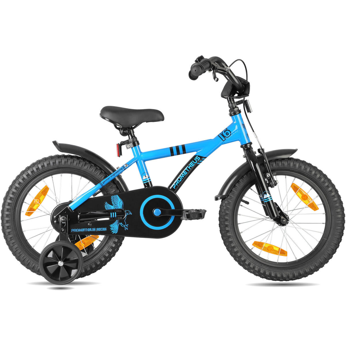 Vélo 16" enfant 4-6 ans avec roues stabilisateurs et rétropédalage