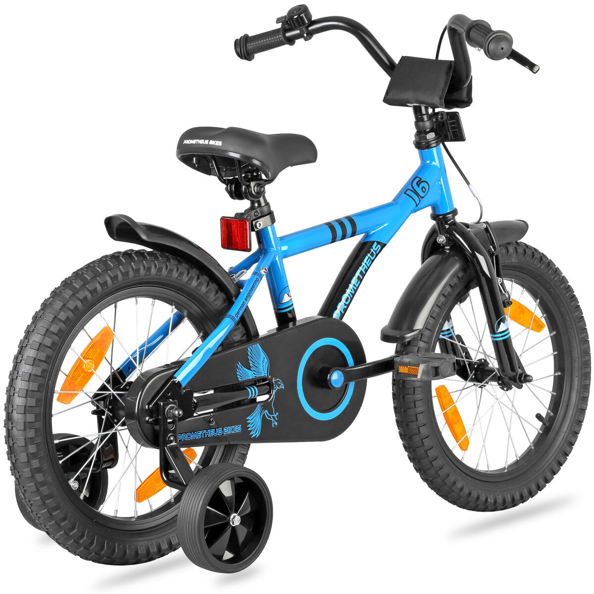 Vélo 16" enfant 4-6 ans avec roues stabilisateurs et rétropédalage