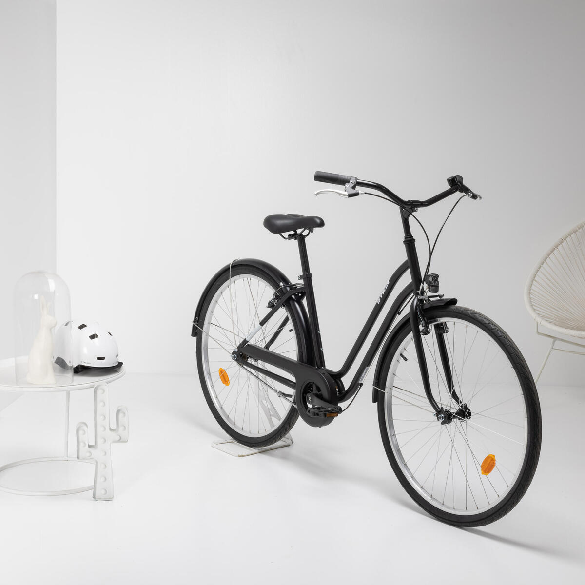 Vélo de Ville ELOPS 100 CADRE BAS NOIR