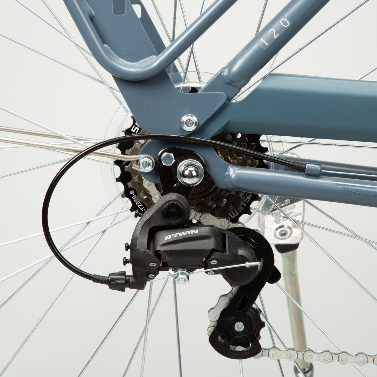 Vélo de ville ELOPS 120 à CADRE BAS BLEU