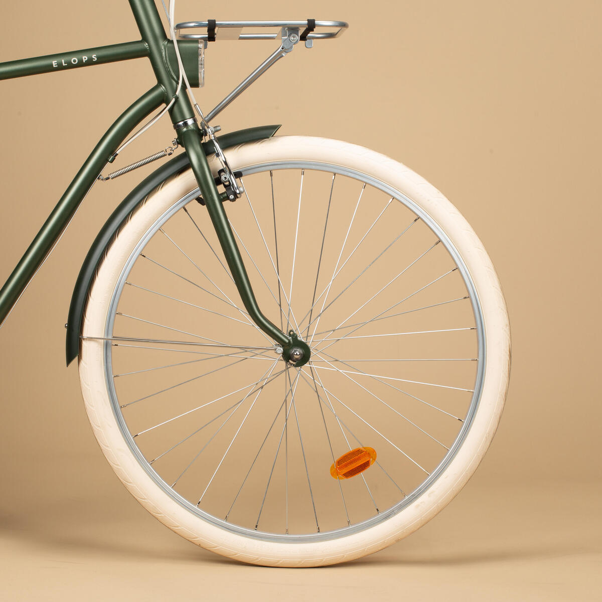 Vélo de ville ELOPS 520 CADRE HAUT KAKI