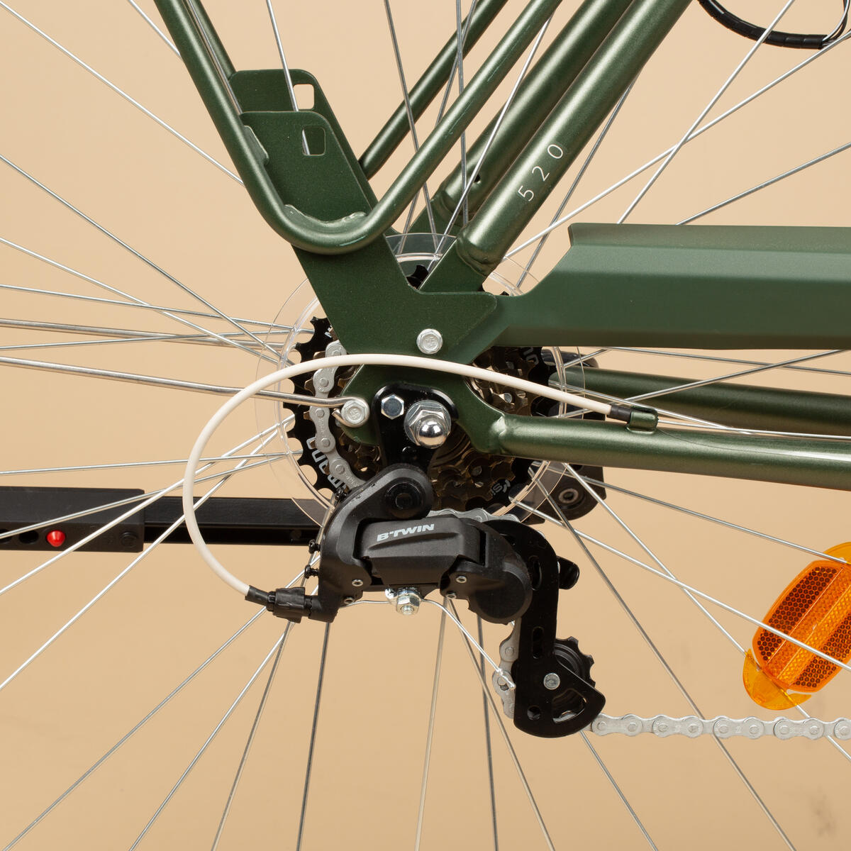 Vélo de ville ELOPS 520 CADRE HAUT KAKI