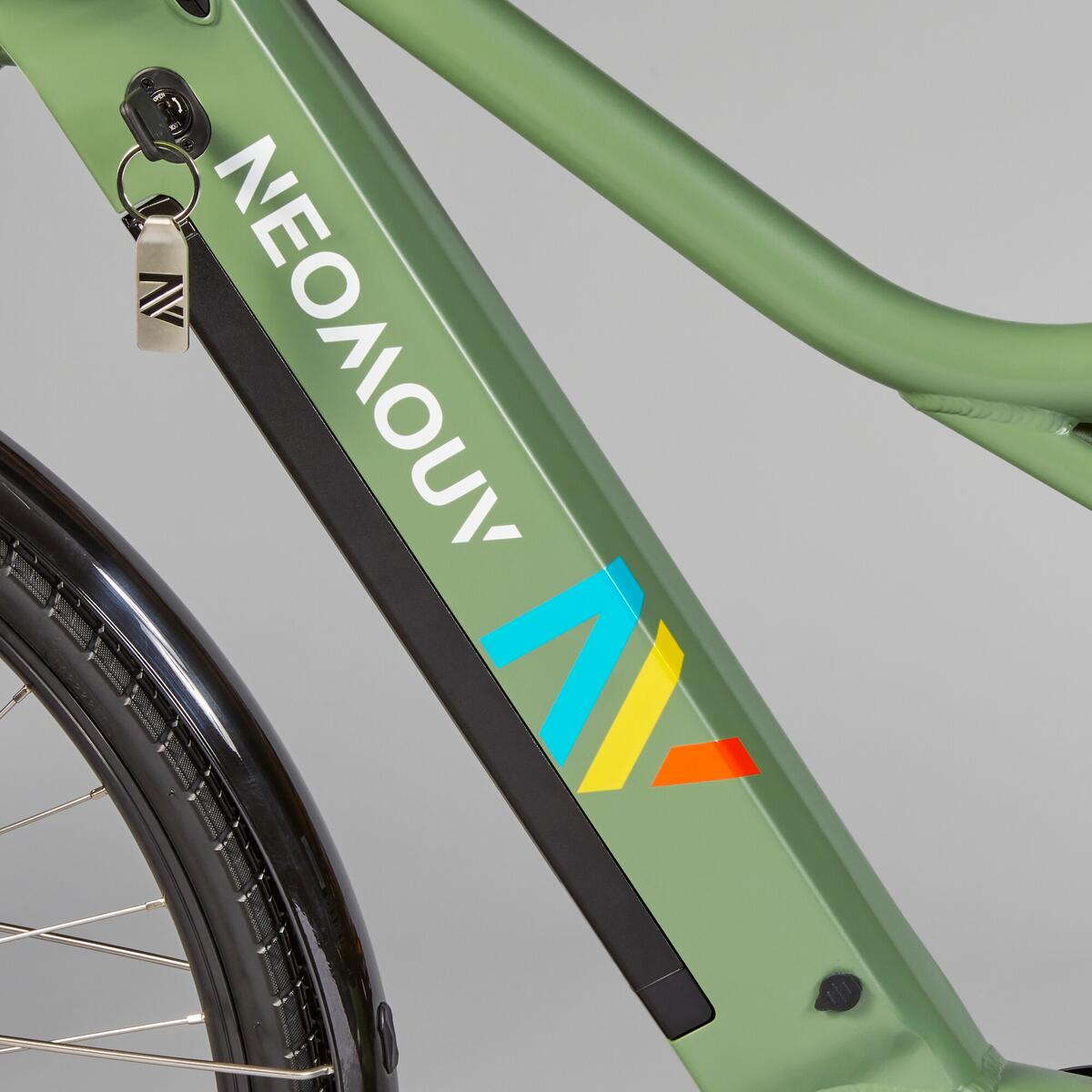 Vélo tout chemin électrique NEOMOUV RAIPON 2 High Frame Kaki