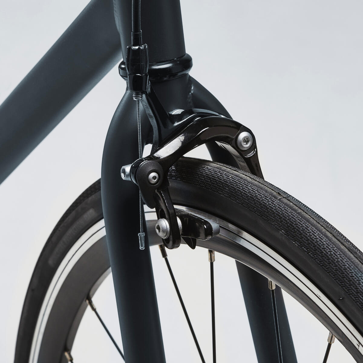 Vélo Ville SINGLE SPEED 500 GRIS Carbone