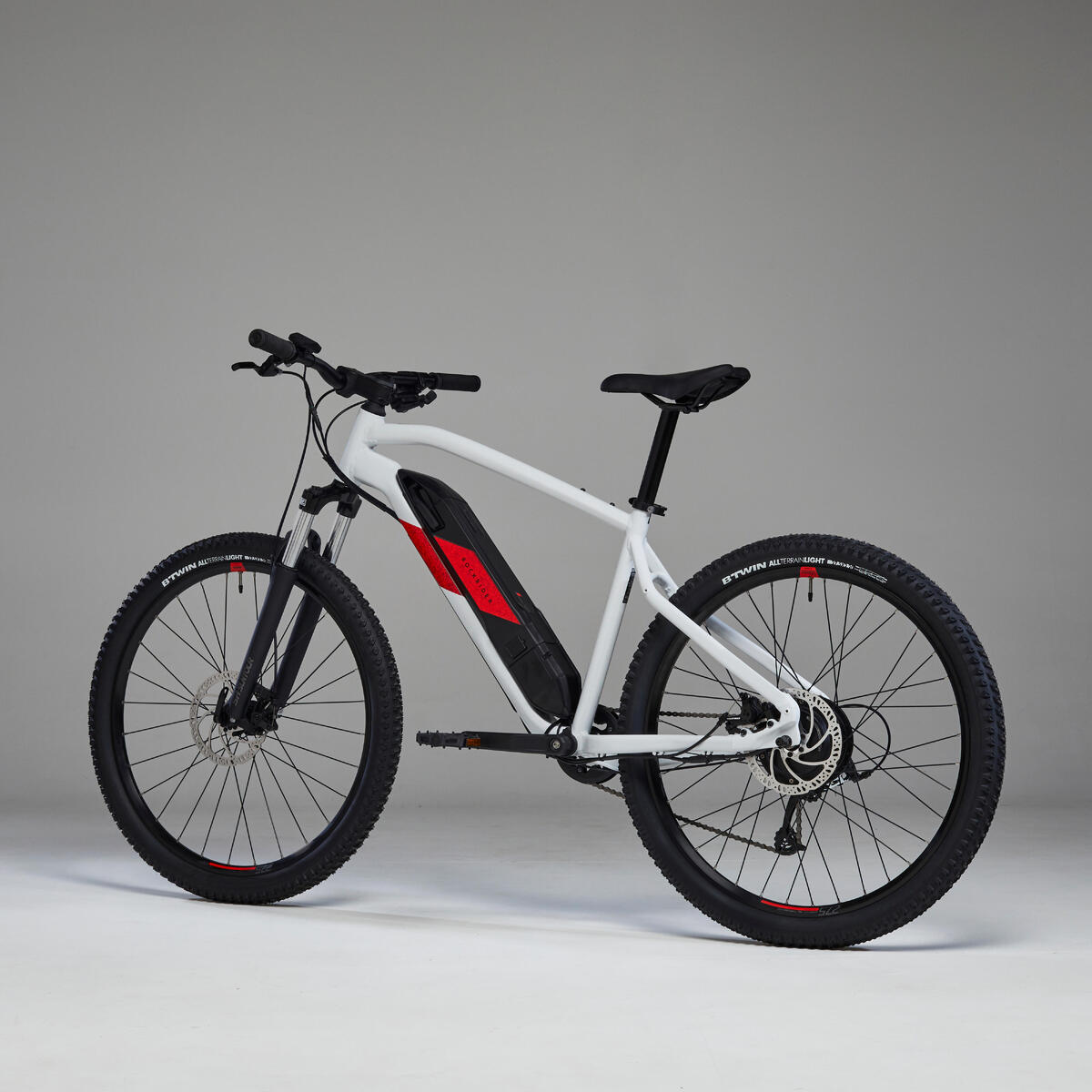 Vélo VTT électrique semi-rigide 27,5" E-ST 100 Blanc Rouge