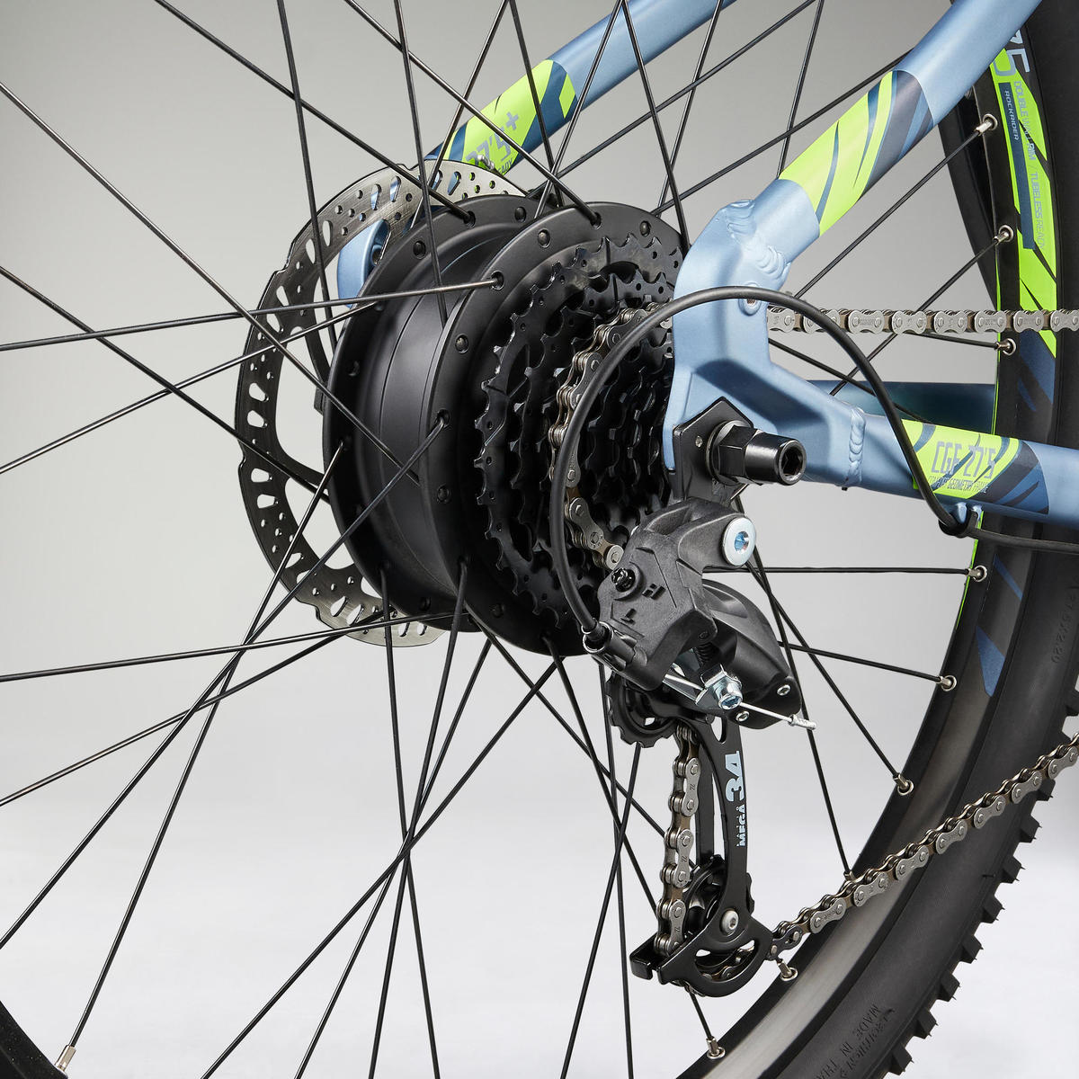 Vélo VTT électrique semi-rigide 27'5" E-ST 100 BLEU