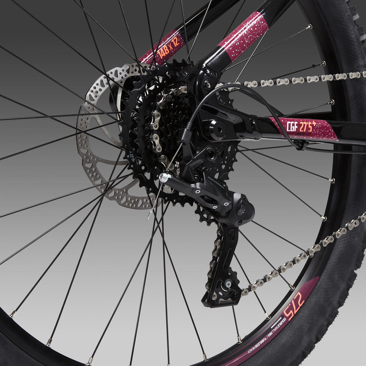 Vélo VTT électrique semi-rigide 27,5" E-ST520 Noir Violet