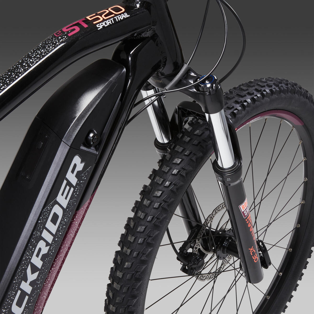 Vélo VTT électrique semi-rigide 27,5" E-ST520 Noir Violet