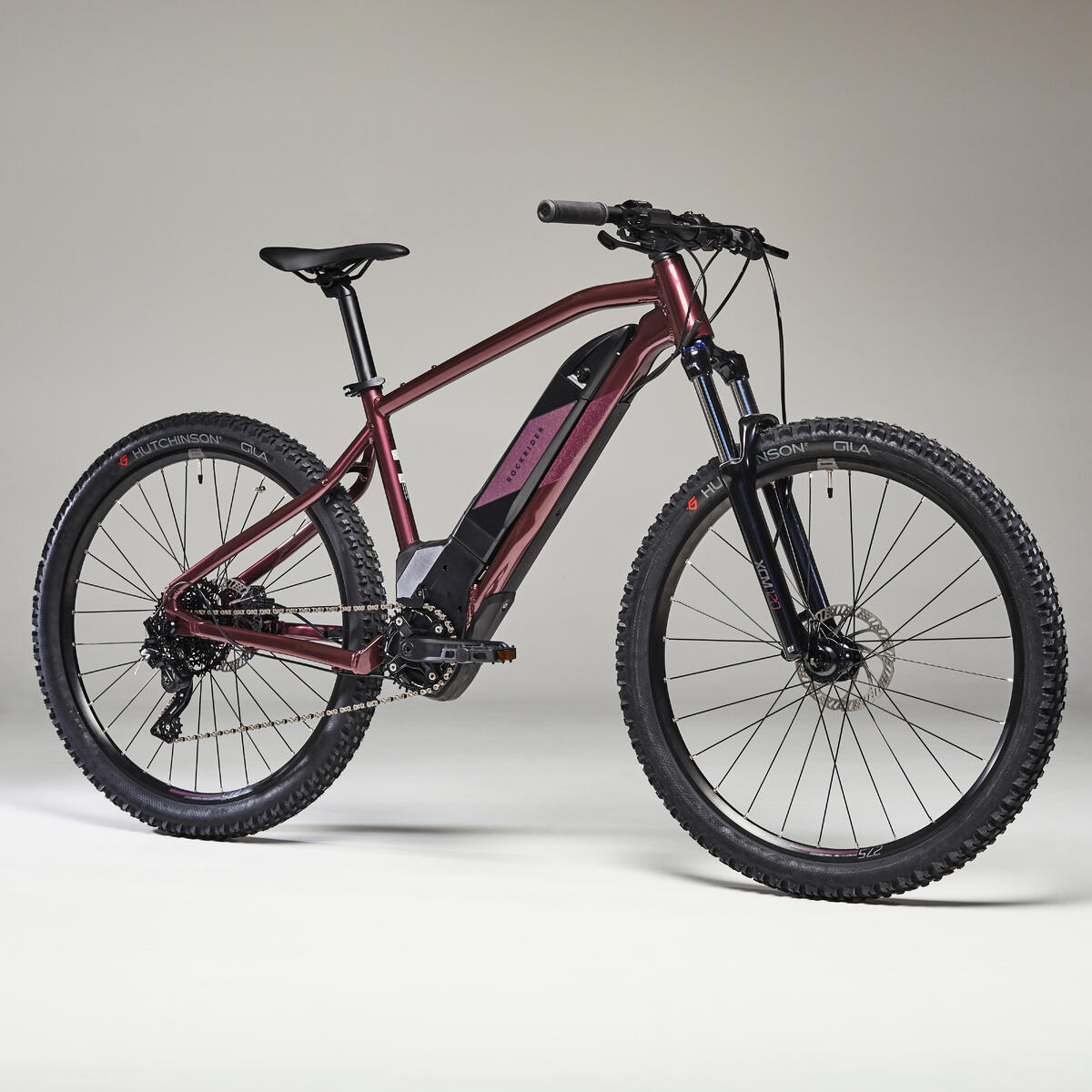 vélo VTT électrique semi-rigide 27,5" femme E-ST 500 prune