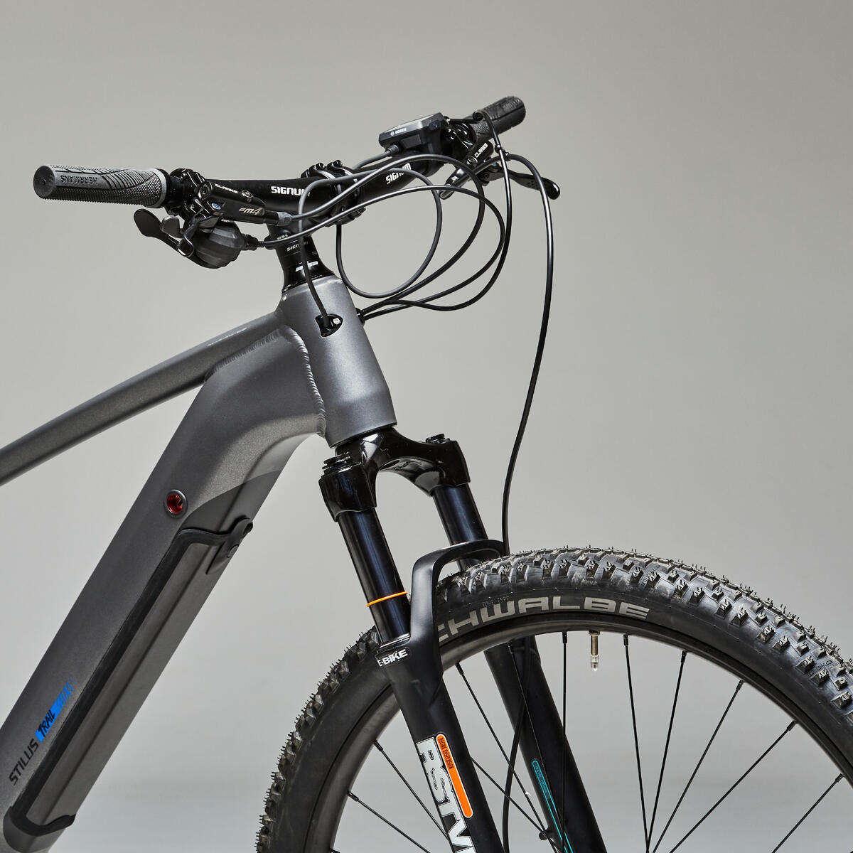 Vélo VTT ELECTRIQUE tout suspendu 29" STILUS E-TRAIL Gris