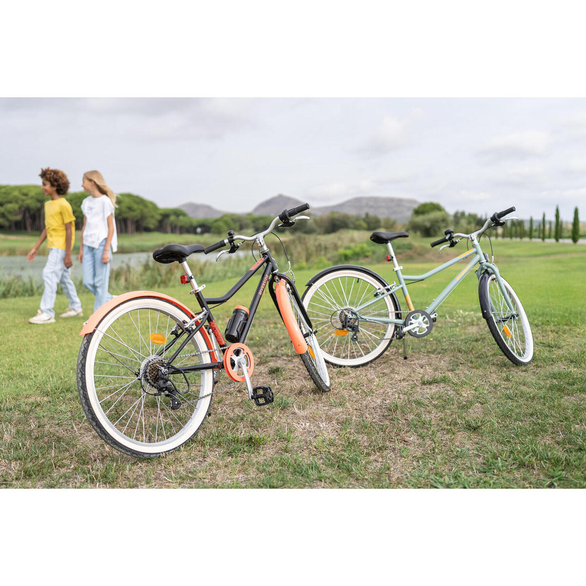 Vélo VTC Enfant RIVERSIDE 500 KAKI 24" 9-12 ans